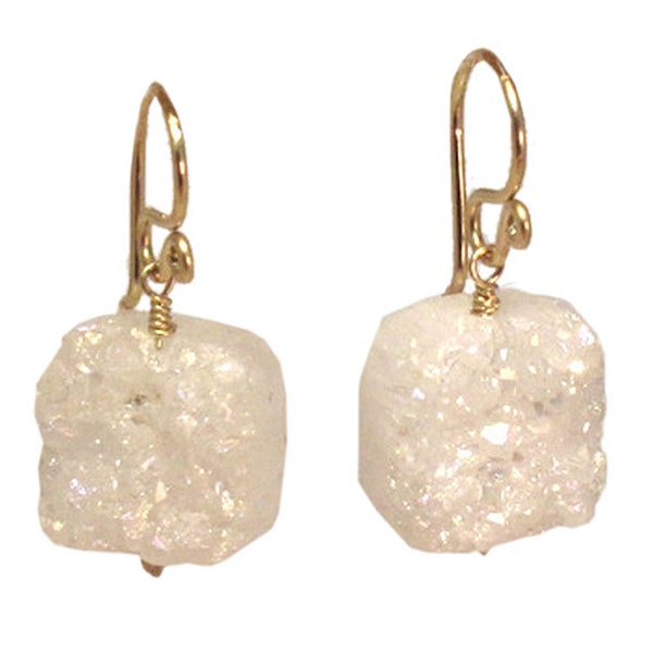 Ivory druzy quartz earrings Modglam 147