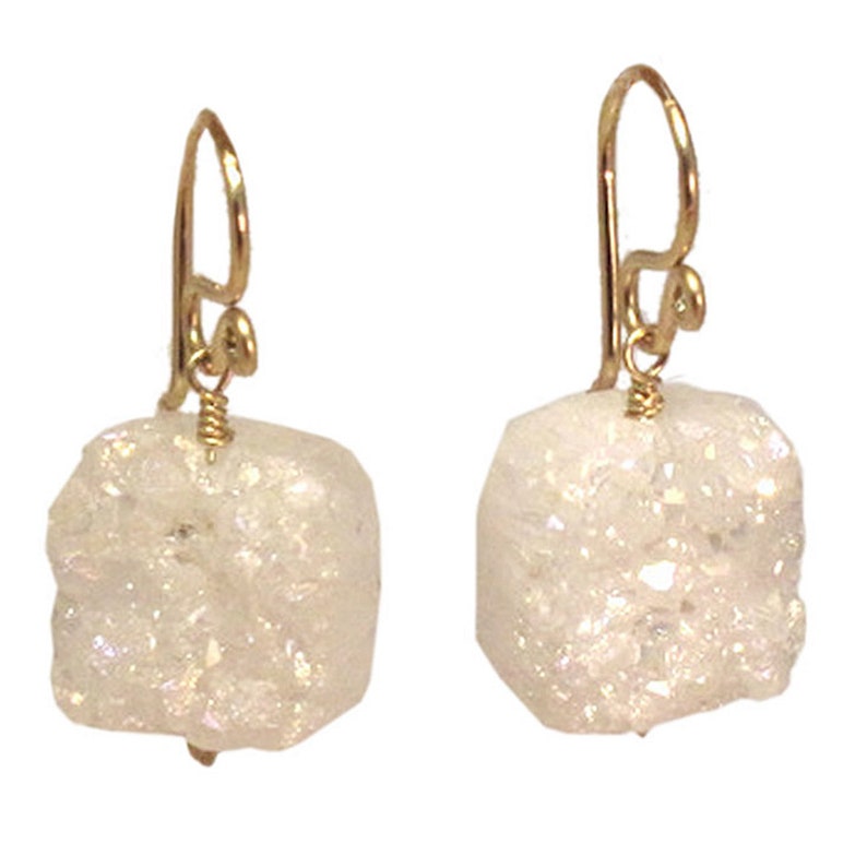 Ivory Druzy Quartz Earrings Modglam 147 Etsy
