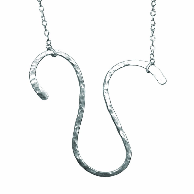 Hammered Heavy Gauge Swirl Shape Necklace 204 Etsy