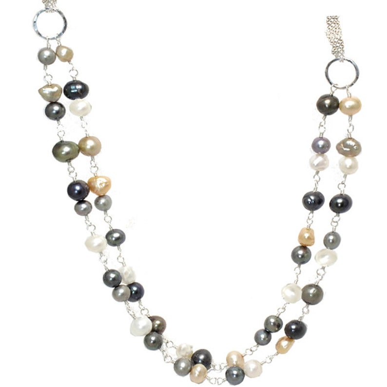 Clusters of Mixed Pearls Necklace 360 - Etsy