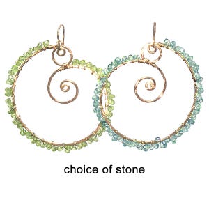 Choice of stone on swirl earrings   Luxe Bijoux 9