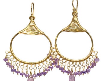 Filigree earrings with your choice of gemstone color Kashmir 29