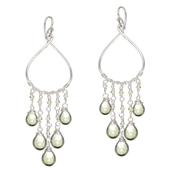 Green amethyst drop earrings  Rio 65