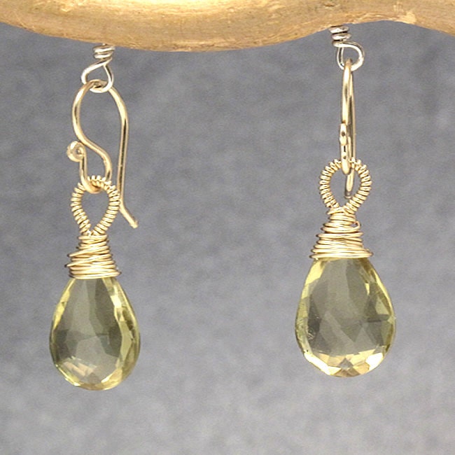 Faceted Oval Lemon Quartz Earrings main image 1