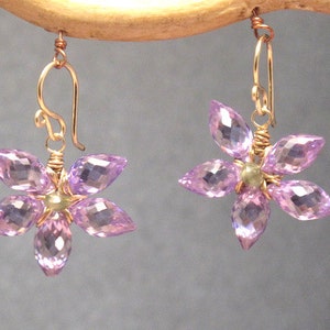 Amethyst flower earrings Victorian 278 image 2