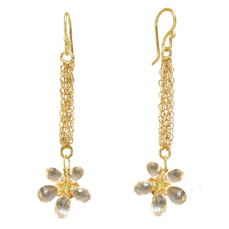 Green Amethyst Flower Earrings Venus 142