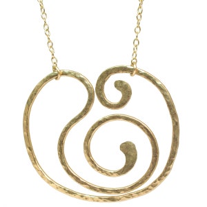 Hammered heavy gauge swirl shape Necklace 203