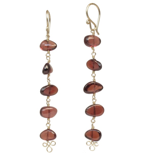 Garnet Long Dangle Earrings Modglam 204