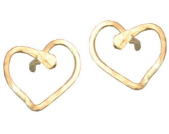 Small Post Heart Earrings, 14k gold filled, sterling silver, 14k rose gold filled