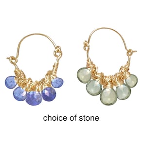 Choice of stone on hammered hoops    Siren 235