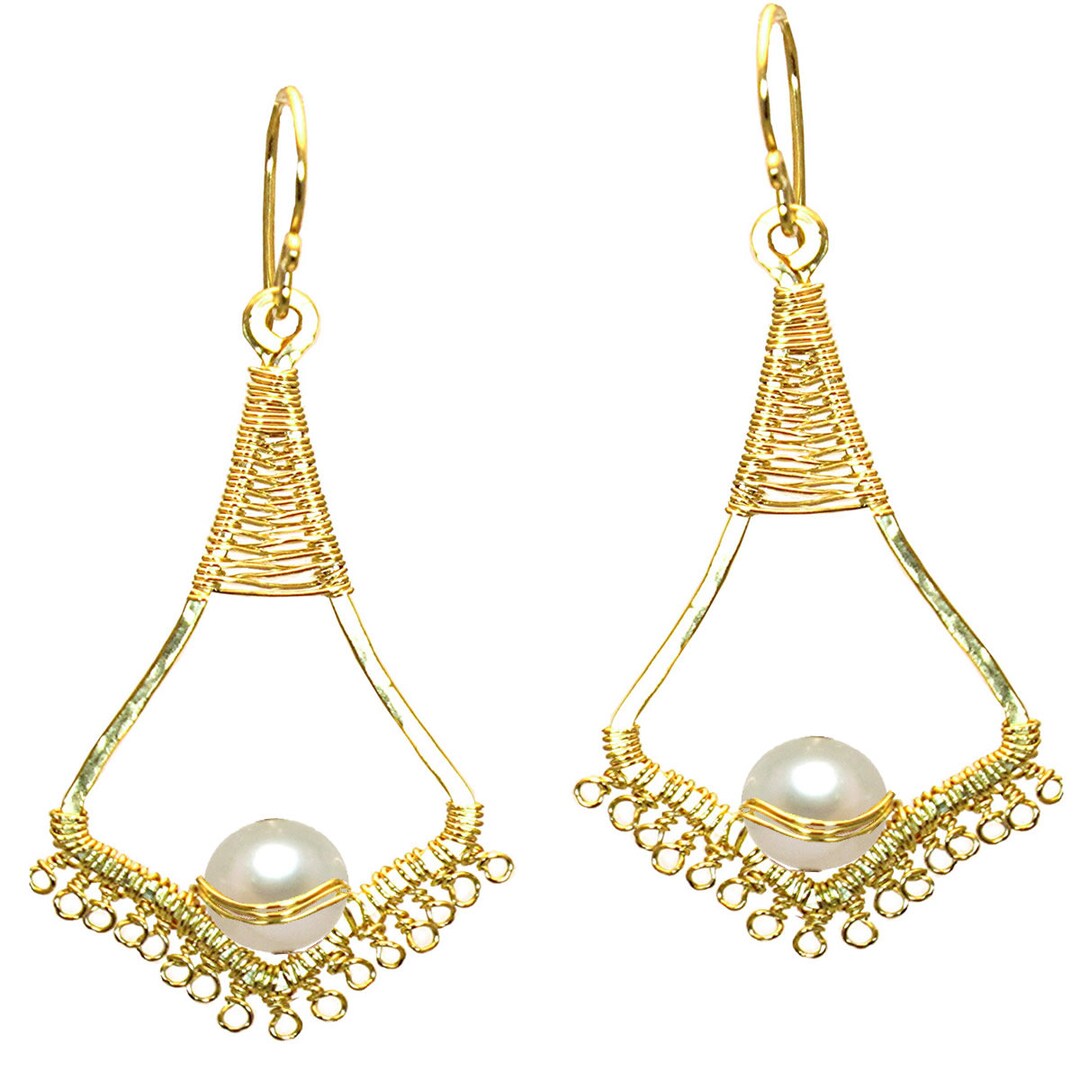 Ivory Pearls Filigree Drop Earrings Cosmopolitan 41 - Etsy