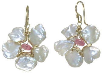 Choice of center gemstone with keshi pearl flowers  Cosmopolitan 52
