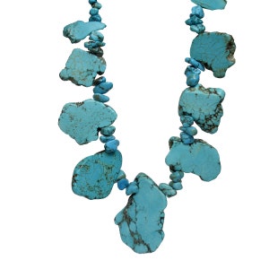 Large Turquoise Magnesite Chunks Necklace 315 image 1