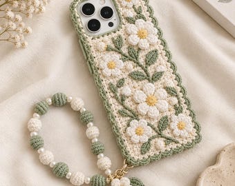 Crochet Floral Phone Case Pattern PDF, Flower iPhone Cover, Phone Pouch, Beginner , Instant Download