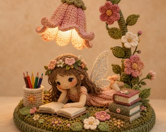 Crochet Fairy Diorama Pattern PDF, Amigurumi Fairy Doll, Cottagecore Decor, Instant Download