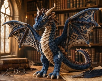 Realistic Dragon Crochet Pattern PDF | Amigurumi  Tutorial | Mythical 3D Scale Dragon Plushie