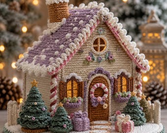 Crochet Gingerbread House Pattern PDF, Christmas Cottage Decor, Amigurumi Holiday House