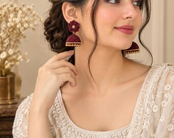 Crochet Jhumka Earrings Pattern PDF, Flower Dangle Earrings, Beaded Boho Jewelry, Jhumki  Tutorial