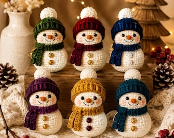 Crochet Snowman Ornament Pattern PDF | Christmas Amigurumi | Winter Decor | Instant Download