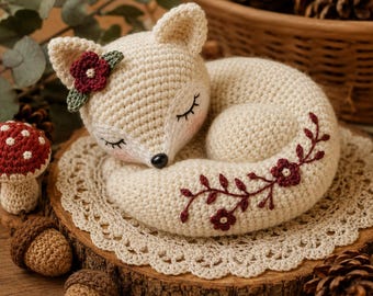 Sleeping Fox Crochet Pattern PDF