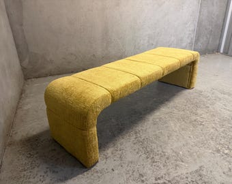 Mustard Ribbed Bench Seat Ottoman