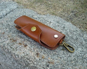 Leather Key Case | Minimalist Key Organizer | Leather Key Holder Pouch | Pocket EDC Key Fob | Handmade Key Wallet | Housewarming Gift