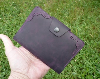Handmade Genuine Leather Document Wallet | Slim Travel Card Organizer Folio