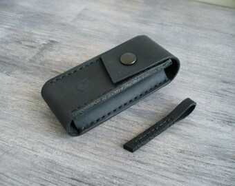 Leather Victorinox Sheath | EDC Pocket Knife Belt Holster | Crazy Horse Leather Case for 84-91mm Knives | Huntsman Spartan Camper Pouch