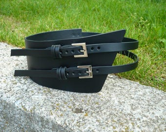 Handmade Italian Leather Corset Belt | Wide Waist Cinch, Renaissance Accessory