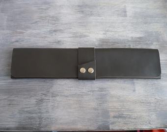 Handmade Cattle Crust Leather Chef Knife Sheath | Chocolate Brown Blade Guard