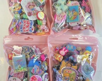 Beads, charms, flatbacks, Acrylic pieces, shaker 200 plus pieces LARGE grab bags