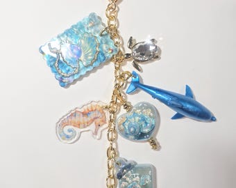 Turquoise ocean journal planner bag charm #1 and #2