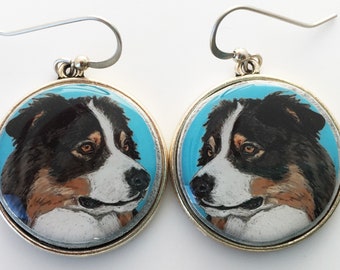 Original Art-oorbellen Australische herder