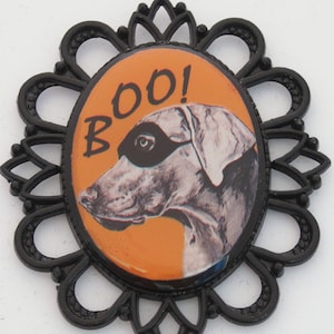 Halloween Weimaraner Original Art Brooch