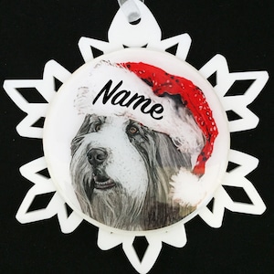 Old English Sheepdog Dog Breed Personalized Christmas Ornament