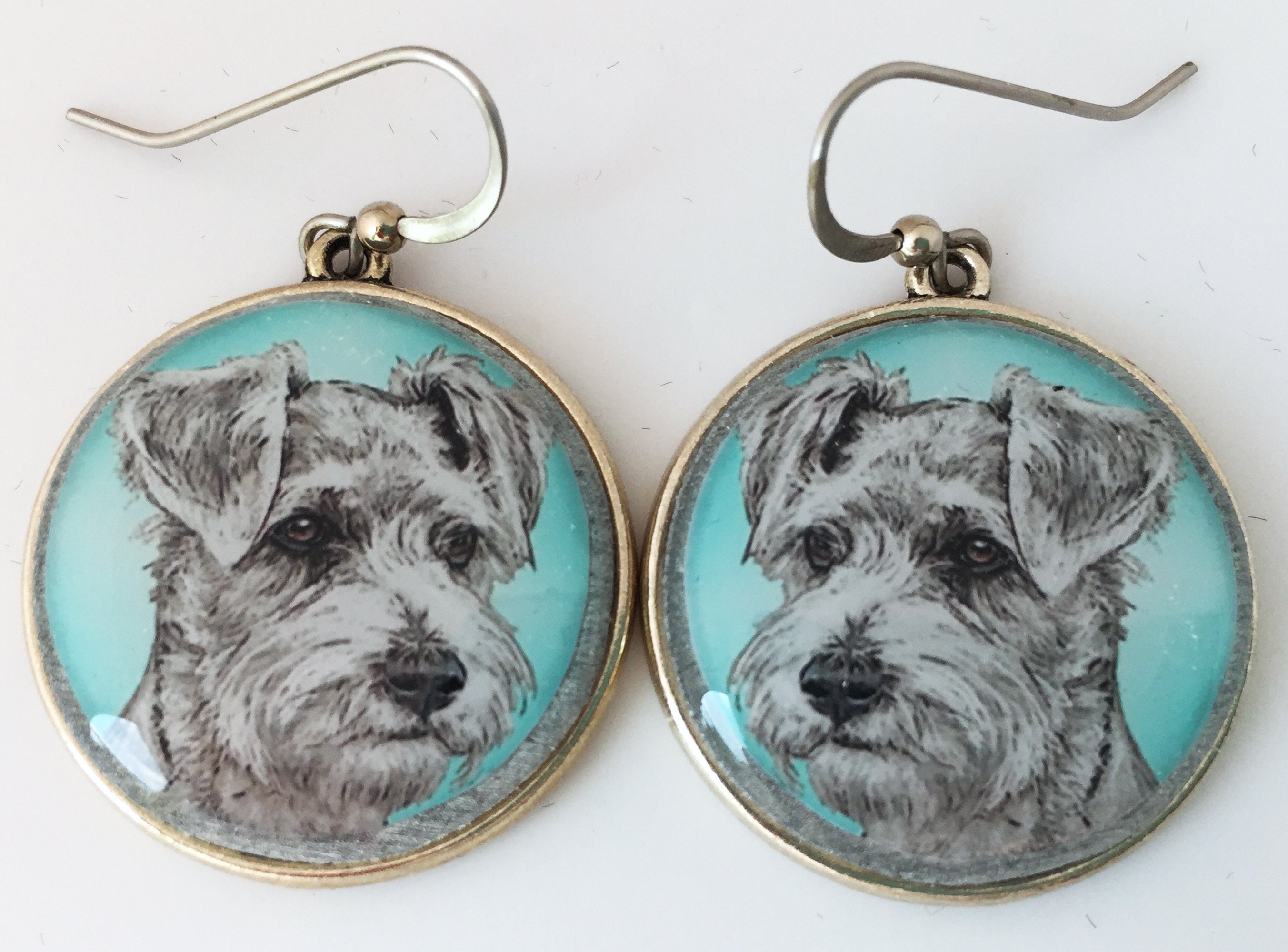 Schnauzer Hund Rasse Original Kunst Ohrringe Etsy