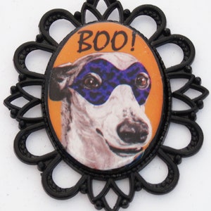 Halloween Greyhound Whippet Dog Original Art Brooch