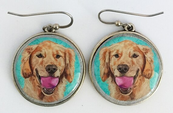 Golden retriever earrings deals