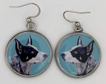 Australian Cattle Dog Original Art Earrings
