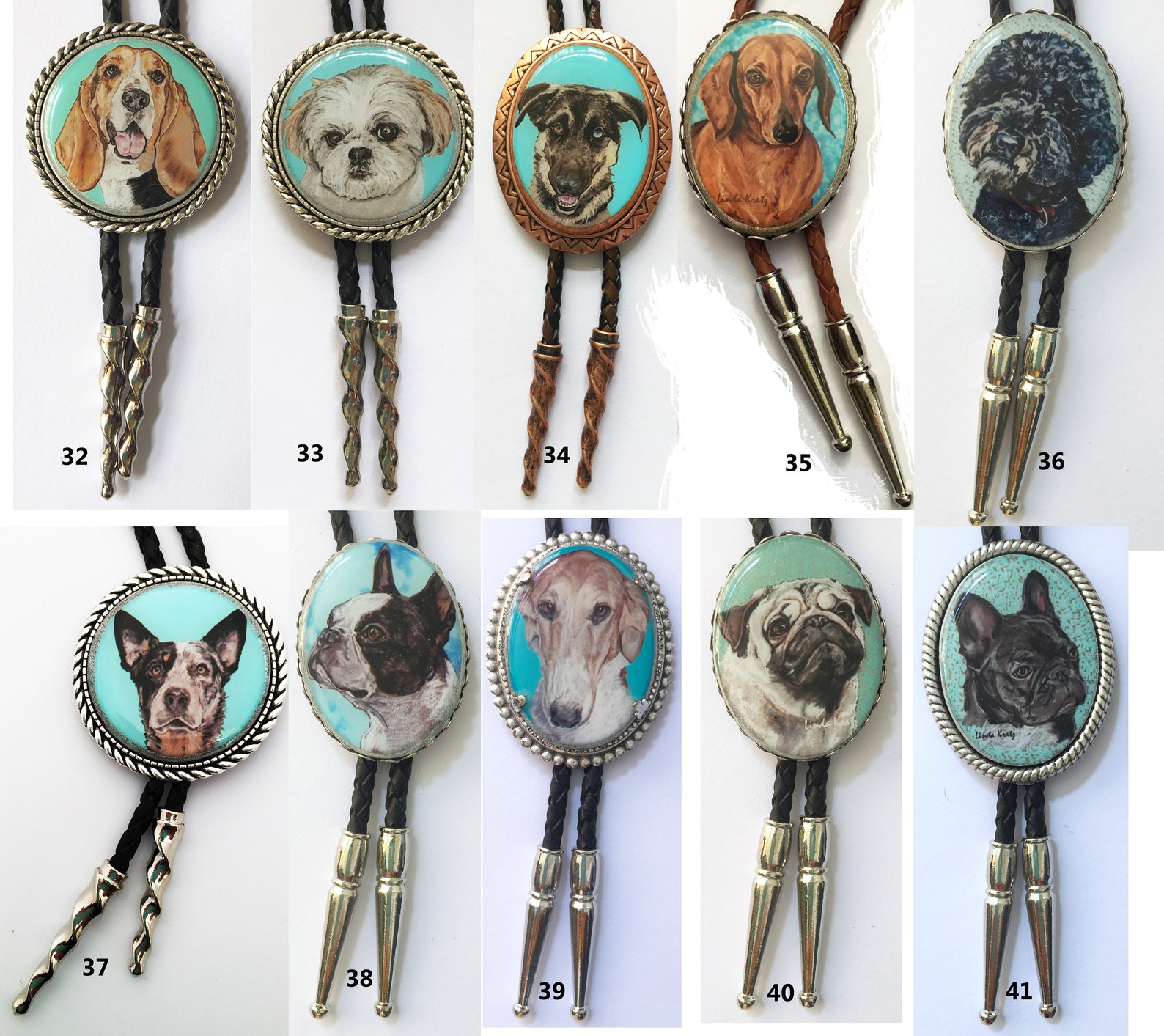 Dog Breed Classic Bolo Tie Over 100 Breeds/Varieties | Etsy