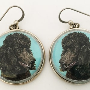 Poodle Dog Original Art Earrings