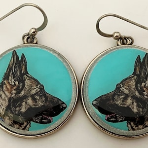 German Shepherd Dog Breed Original Art Earrings