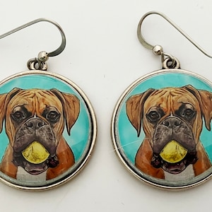 Boxer Dog Breed Original Art Earrings