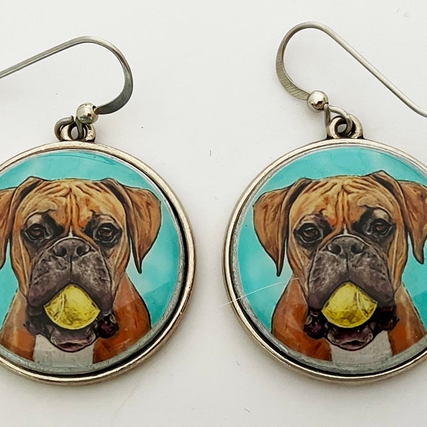 Boxer Dog Breed Original Art Earrings