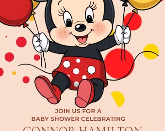 Musse Pigg babyshower-inbjudan