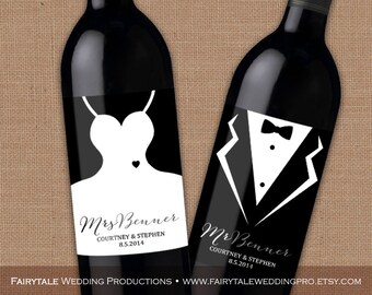 wine bottle tuxedo etsy