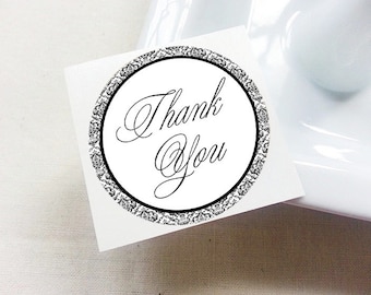 elegant calligraphy collection 2 round thank you wedding etsy