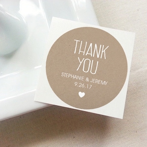 Brown Kraft Rustico All'aperto Barn Matrimonio Round Grazie Favor Stickers Tag - Compatibile con Modelli Avery - Fai da te Stampa digitale