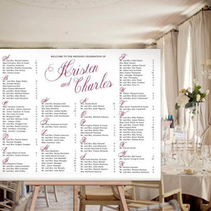 Benutzerdefinierte Hochzeitsgast Sitzmöbel Chart, Poster-Schilder, Rezeption Dekor - klassisch, Modern, vereinfachende, Phantasie-Kalligraphie - DIY Digital bedruckbar