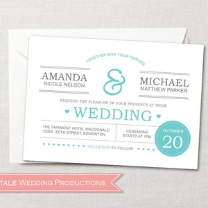 Boda de medida 5 x 7 tarjeta de invitación plana, excepto la fecha, RSVP - moderna, tradicional y simplista - bricolaje Digital imprimible + opciones de impresión